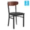 Flash Furniture Black Vinyl Dining Chairs - Walnut Wood Backs, PK 2 2-XU-DG6V5BV-WAL-GG - alternate 2